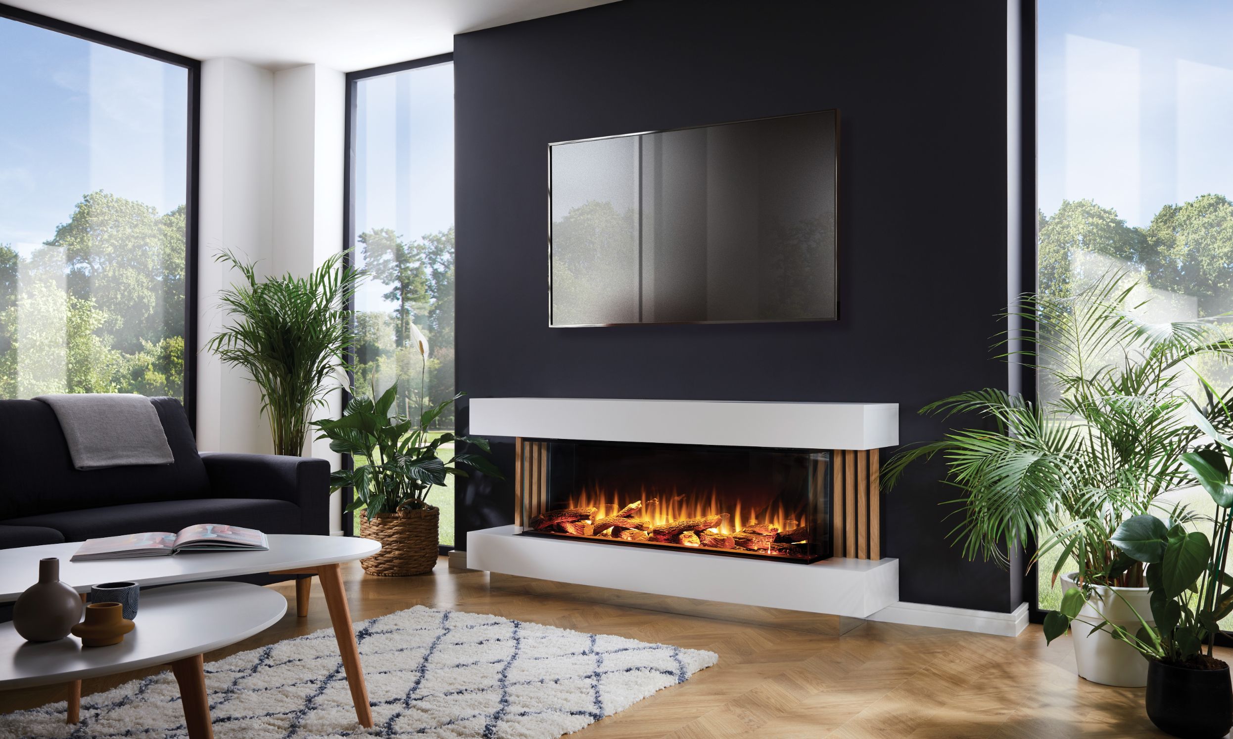 Katell Italia Visto Electric Fireplace Freestanding and Wall-Mounted Electric Suite with the Charlton and Jenrick Infinity Deep electric fire